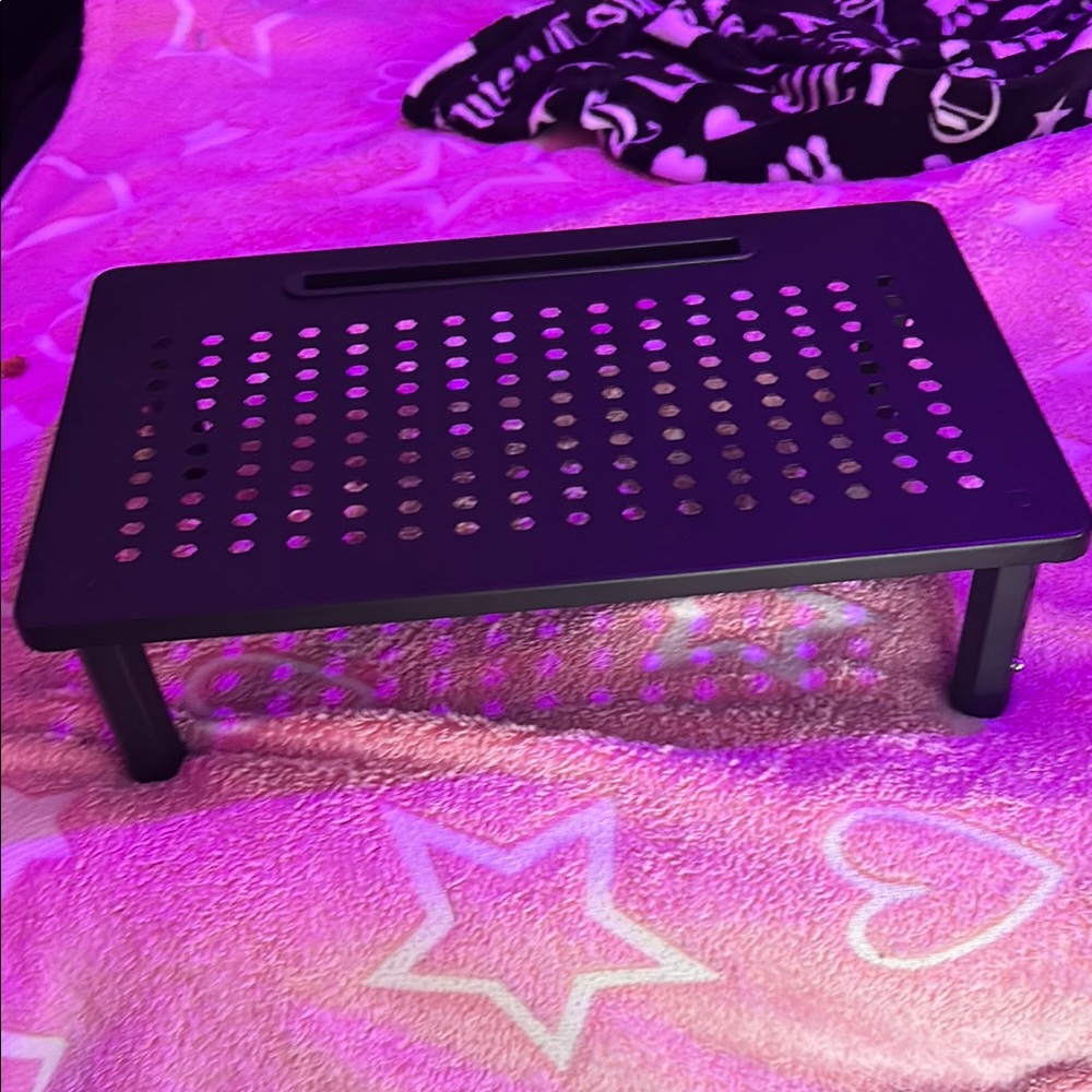 Black Perforated Laptop Stand